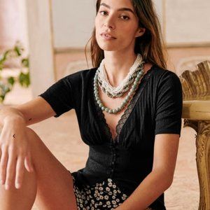 Sézane NWT Jamie Shirt in Black Size L